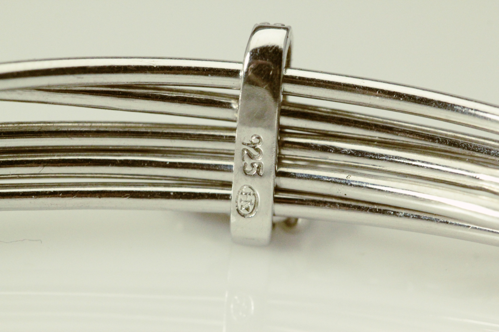 Sterling Silver 925 Five Thin Stacked Bangle Brac… - image 11