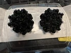 VTG 1 3/4” 1950’s/60’s BLACK CRYSTAL CLIP BACK EARRINGS -COSTUME JEWELRY