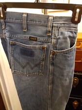 Jeans Denim Vintage "Wrangler" Distressed  Faded -See Measure below