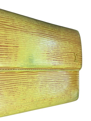 LOUIS VUITTON Epi Leather Long Wallet Yellow Purple Bifold Purse Vintage France - Picture 3 of 16