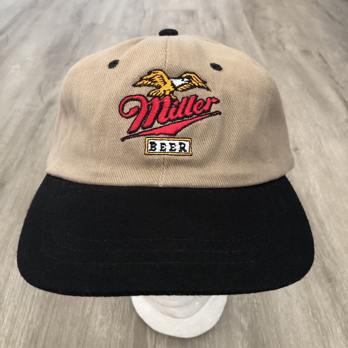 Vintage Miller High Life Beer Hat Eagle Logo KC Cap Tone Black