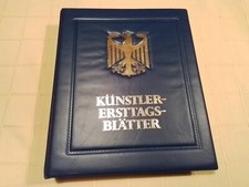 Ringbinder mit 50 K&uuml;nstler-Ersttagsbl&auml;ttern der BRD von 1987 - 1988 im Schuber