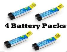 E-flite 150mAh 1S 3.7V 45C LiPo 4 Pcs Battery BLADE NCPX NANO QX # EFLB1501S45