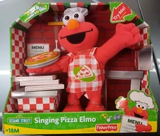 2007 Singing Pizza Elmo SESAME STREET Fisher Price Animated Music Toy Vintage