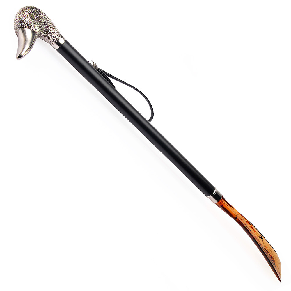 FootFitter Deluxe 28" Nickel Plated Duck Handle Shoe Horn