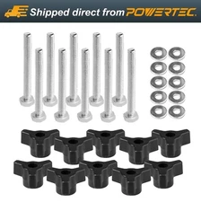 POWERTEC T-Track Knobs 1/4-20 x 1-1/2" Hex Bolts and Washers-10pcs (71068)