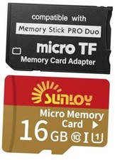 PSP Memory Stick Adapter with Micro SD Card, Micro SD/SDHC/SDXC to Memory 16GB