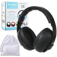 Funbliss Baby Ear Protection Noise Cancelling Headphones, 3-36Month, BLACK