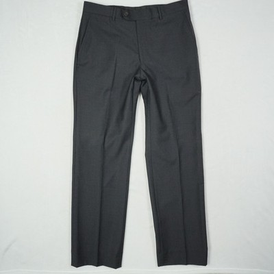 John Varvatos Mens Thompson PT 100% Worsted Wool Dress Pants Dark Charcoal 32x31