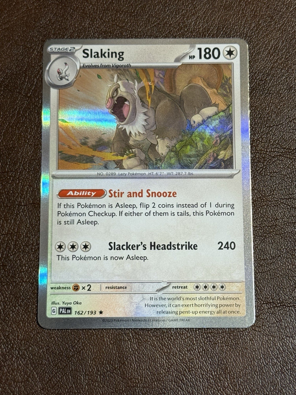 Slaking - 162/193 - Holo Rare - Near Mint