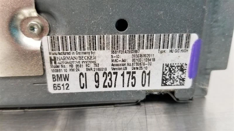 11 BMW ALPINA B7 F02 RÁDIO RECEPTOR DE ÁUDIO UNIDADE PRINCIPAL 923717501 - Imagem 3 de 4