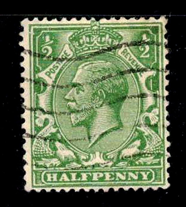 Great Britain Scott #153 Used 1912 Yellow Green ½p King George V