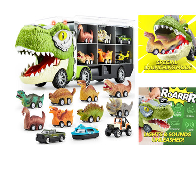 JOYIN Dinosaurier Transporter 13 Stück Mit Musik Licht Sound