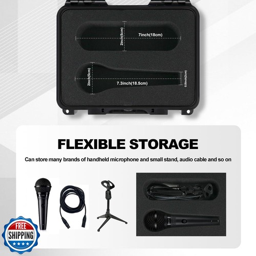 Liyirui Hartschalen-Mikrofonkoffer, Mikrofon-Aufbewahrungskoffer mit vorgeschnittenem Schaumstoff, kompatibel - Bild 2 von 5