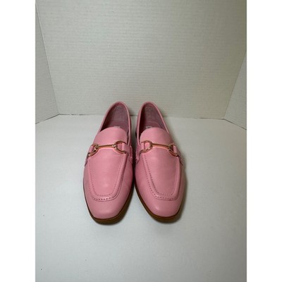 Steve Madden Pink Leather Horsebit Loafers Women Flat Shoes Size 7