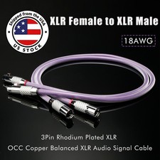 OCC Copper Balanced XLR Audio Signal Cable Carbon Fiber Plug Interconnect Cord
