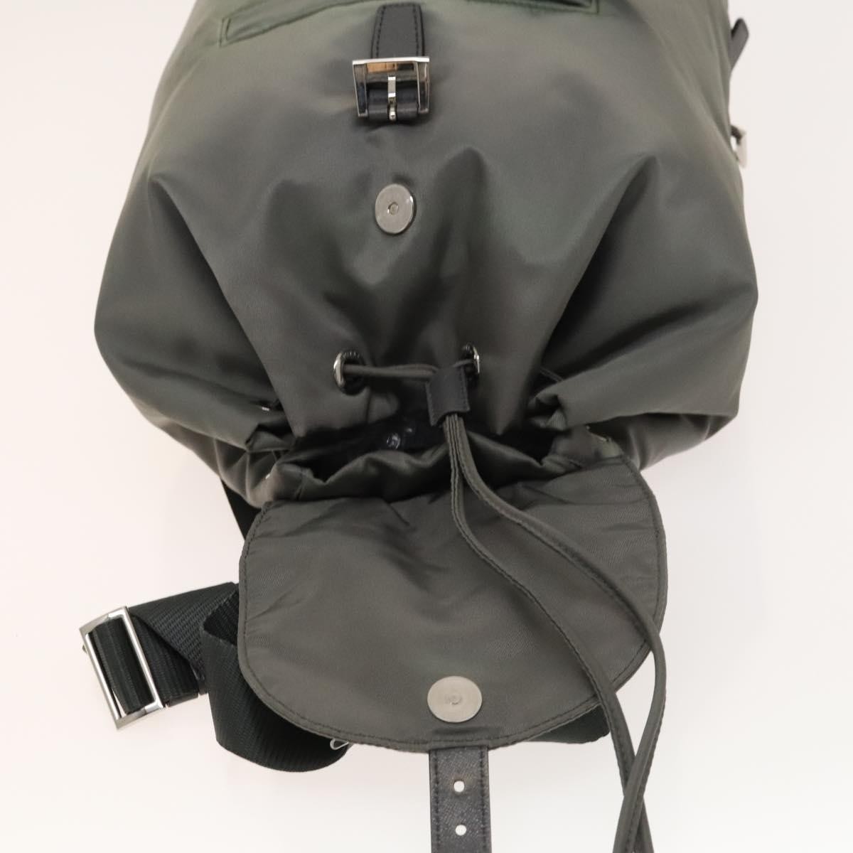 Prada Front Zip Drawstring Backpack Tessuto Gray … - image 15