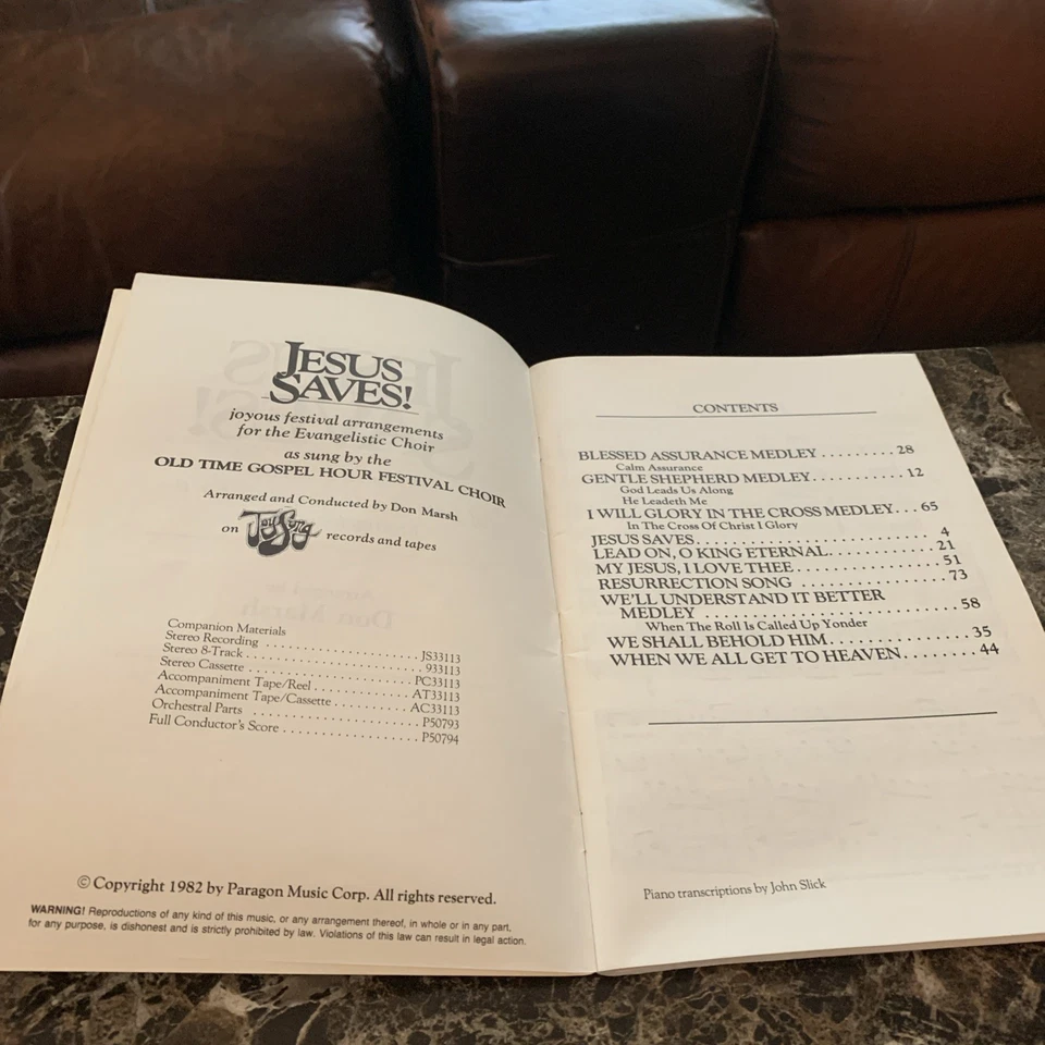 Jesus Saves A Collection Of Festival Arrangements For The Evangelistic Choir - Image 3 of 4