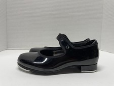 Bloch Black Patent Leather Tap Shoes, Girls Size 12 damaged see photos
