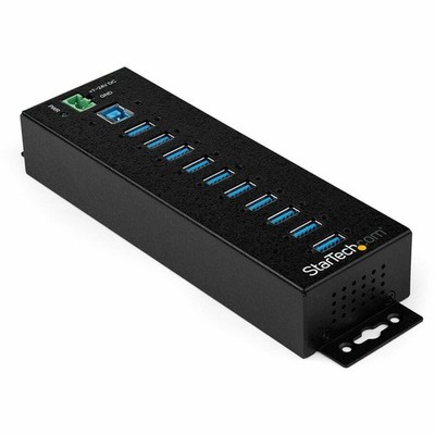 StarTech 10 Port USB Hub w/ Power Adapter, Metal Industrial USB 3.0 Data Hub,