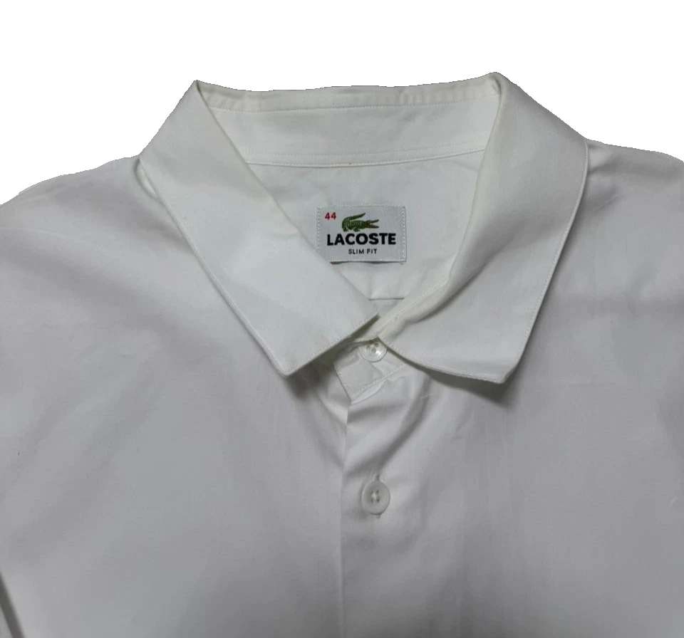 Camicia slim fit in misto cotone con patch logo Lacoste - Taglia 44 - Immagine 4 di 4