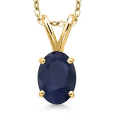 1.00 Ct  Sapphire Pendant Necklace for Women ...