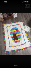 Vintage 90s Baby Kingdom Musical Teddy Bear Crib blanket Mobile balloons hearts