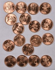 1976 Great Britain 2 New Pence - 18 Coin BU RED Lot 