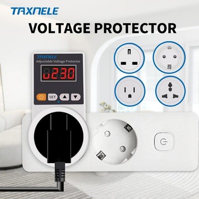Automatic Voltage Protector Socket AC 220V 16A EU Plug Power Surge Protector   