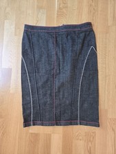 Gianfranco Ferre Womens Dark Grey Denim Pencil Skirt Contrast Stitching IT 44