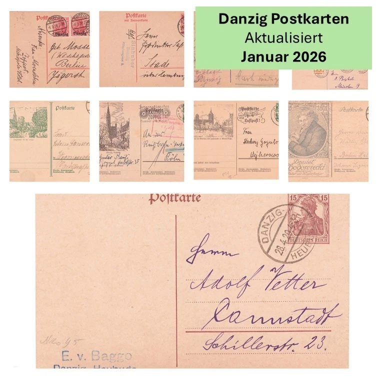 Danzig DR Ganzsache GA Auswahl gestempelt ungebraucht Bedarf Bild Seltene Stücke - Bild 1 von 1