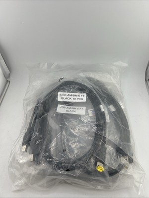 TID 60000467 USB AM/BM 6ft Printer Cable 10 Qty