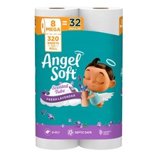 Angel Soft Toilet Paper with Fresh Lavender Scented Tube, 8 Mega Rolls  32 Regu