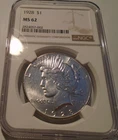 1928 P PEACE DOLLAR NGC MS62 BLAST WHITE BEAUTY