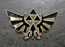 NINTENDO Legend of Zelda Triforce belt buckle, black and gold, 2008, cosplay