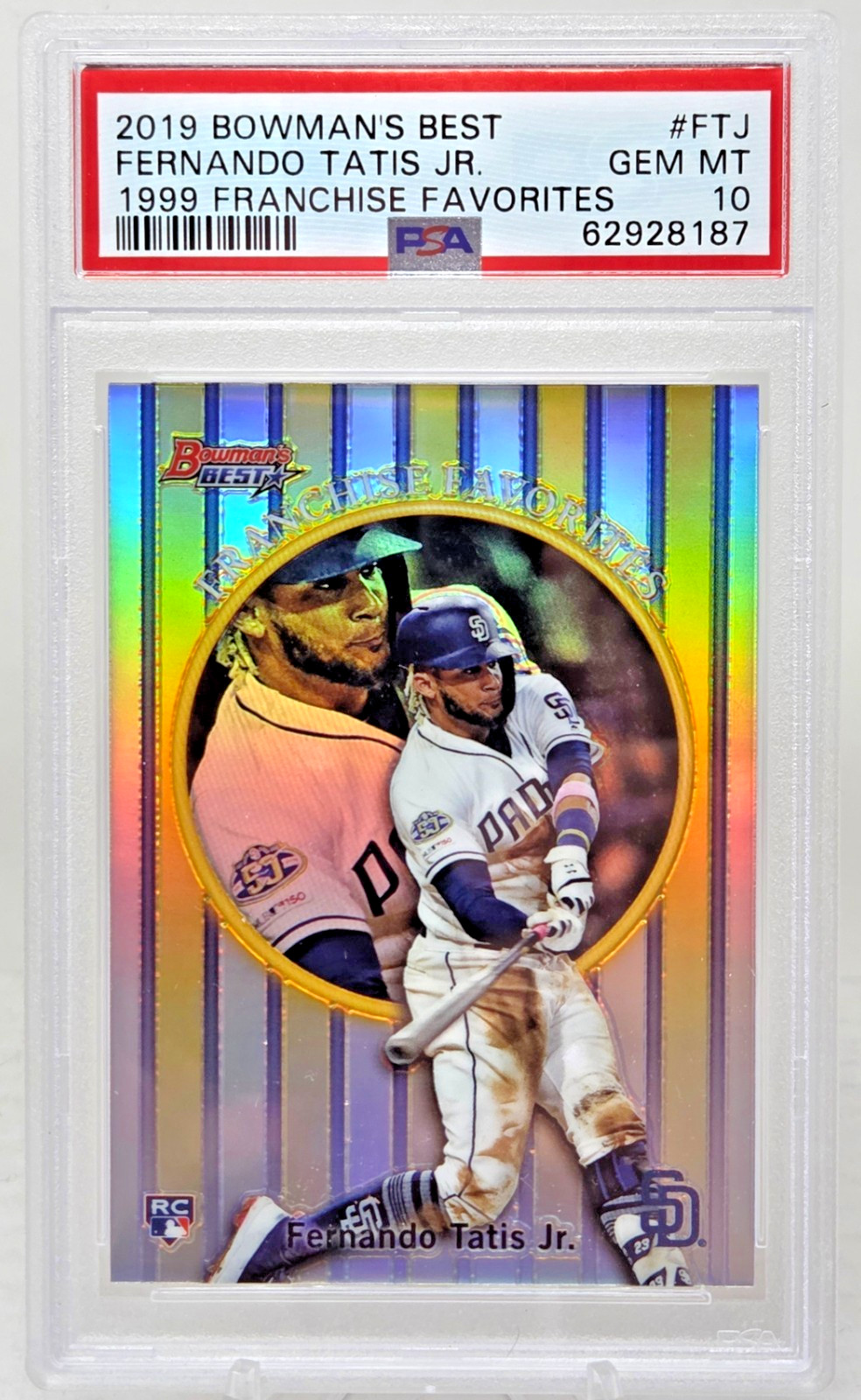 2019 Bowman Best 1999 REFRACTIVE FERNANDO TATIS JR RC Card PSA 10 GEM MINT