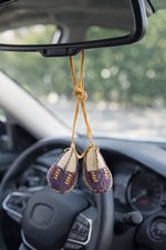 Handmade Beaded Hanging Car Ornament Rearview...