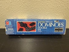 VINTAGE 1992 MILTON BRADLEY WOODEN DRAGON DOMINOES DOUBLE SIX 28 PIECE SET
