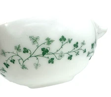 Large PYREX Serving Mixing Chip Bowl 4 Quart Green Ivy 444 Cinderella MCM HTF