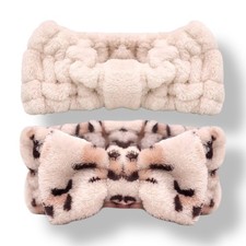 NEW Bath  Shower Skincare Routine Plush Headband Cosmetic Cleansing 2 Pc Set