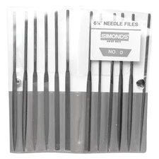 Simonds 83553100 Needle File Set, 6-1/4In.L, 2 Cut Type