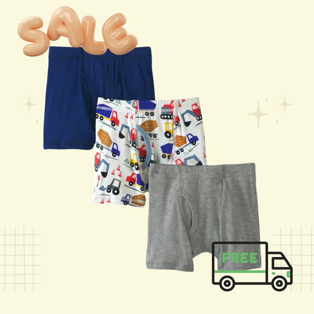 [SALE] Little Sleepies Construction 3 Pack Boys Boxer Briefs Bamboo Underwear