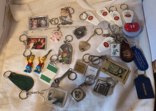Job Lot Vintage & Modern Key Rings Spice Girls Simpsons Post Office Lotto Etc