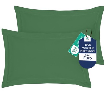 Pillow Shams 2 Pack Euro Size 26x26 Inch- Brushed 1800 Microfiber - Bed Pillo...