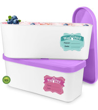 NUOVI Contenitori Gelato - 1,6 Quart Ciascuno/1,55 Litri, Vasche Riutilizzabili WalFOS