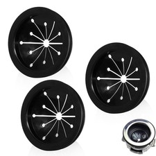 Garbage Disposal Splash Guard 3 Inch Rubber Drain Insert 3-Pack Black for Sink
