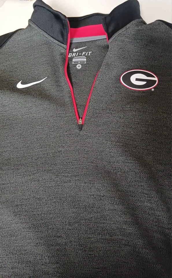 Nike Dri-Fit Georgia Bulldogs серый и черный 1/4 молнии пуловер куртка M - Изображение 4 из 4