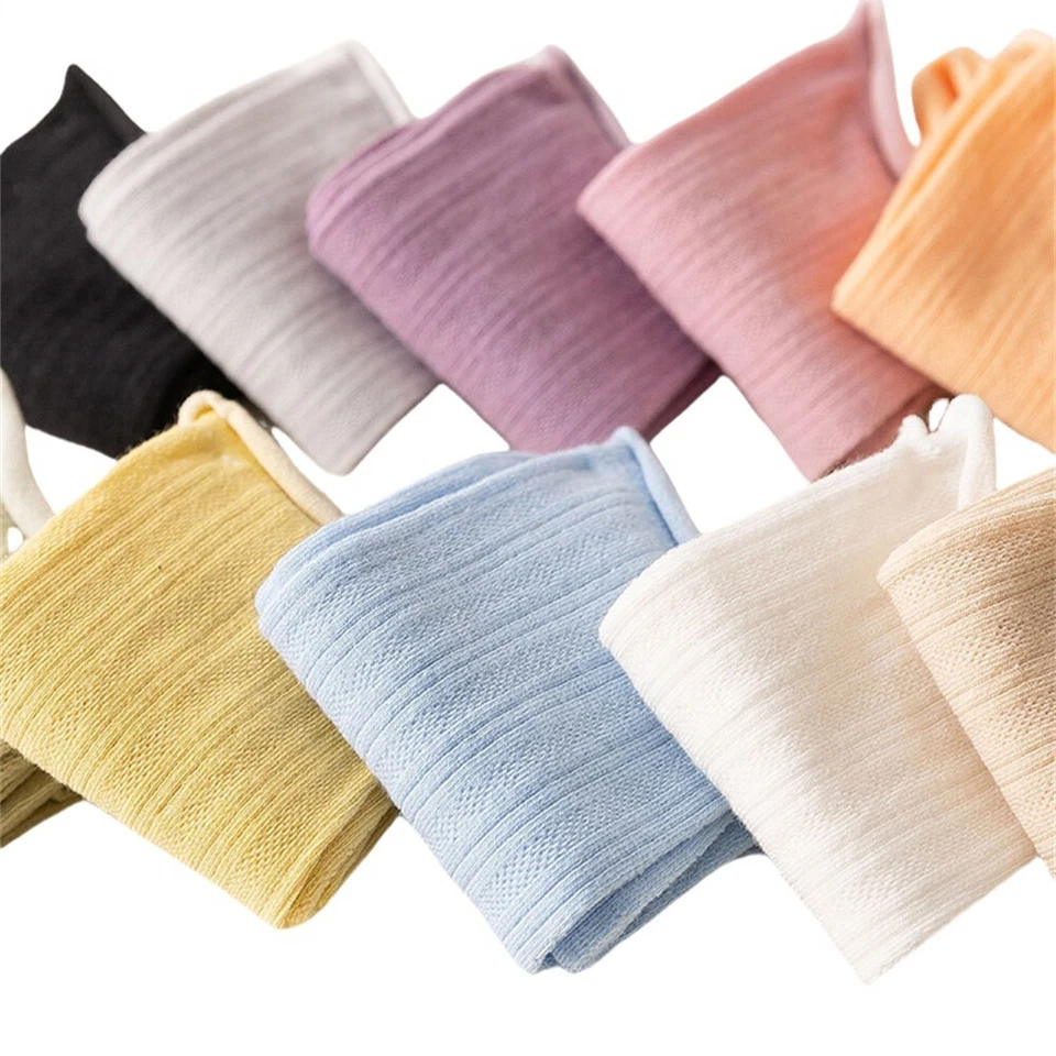 5 pares de calcetines cortos holgados de algodón para mujer de malla delgada transpirables de tubo medio Foto 3 de 4