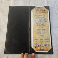 Restaurant Black Vinyl Food or Drink Menu Cover Folder 5" x 11.75" (10" Opened)
