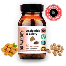 DR WAKDE'S Asafoetida & Celery Capsules | 60 Veg Caps | Ayurvedic Supplement ...